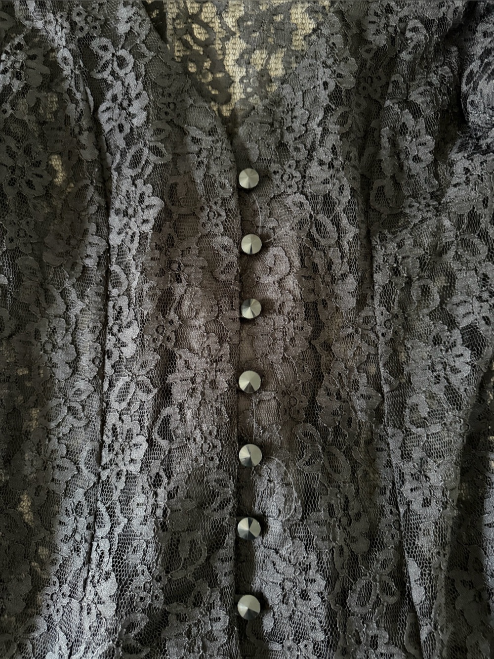 Black Lace Maxi Dress Whimsigoth M Vintage Jessica Howard Witchy Halloween Goth - Picture 4 of 7